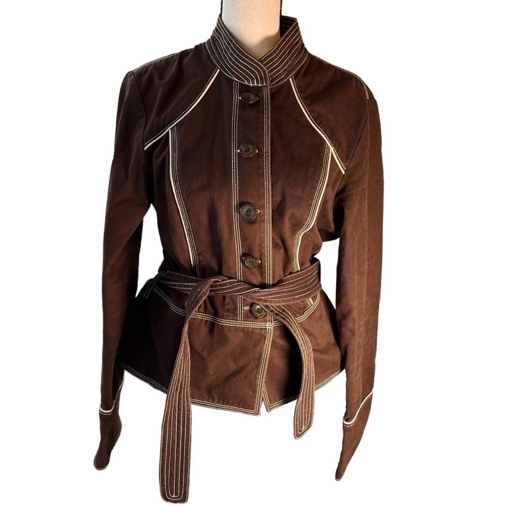 Vintage Mossimo Women's Cotton Jacket Brown size Large pre owned good condition